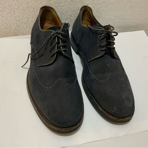 Aquatalia Men\'s Gray Suede Lace Up Carson Brogue Wingtip Oxford Shoes main image 5